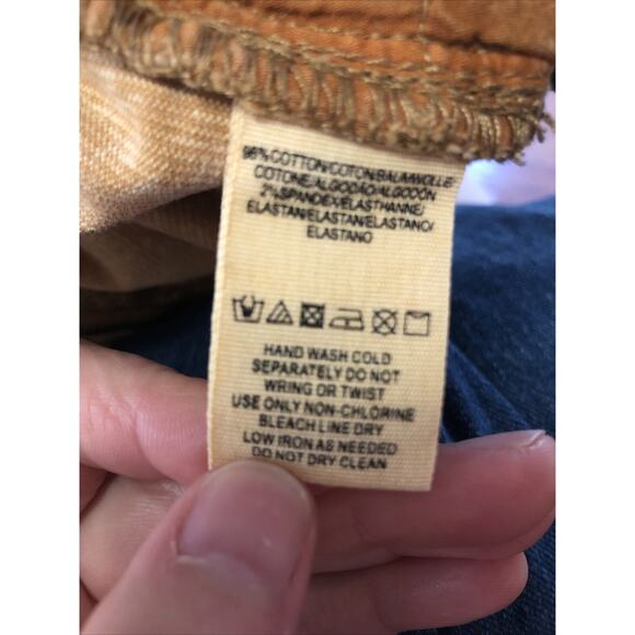 Free People Ankle Corduroy Pants Size 31 Waist Light Brown 5 Pocket Low Rise - Picture 6 of 7